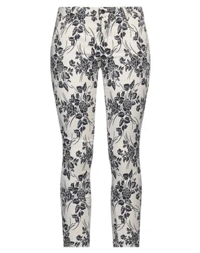 Kaos Jeans Woman Pants Ivory Size 27 Cotton, Elastane In White