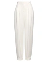 Kaos Jeans Woman Pants Ivory Size 4 Polyester, Viscose, Elastane In White
