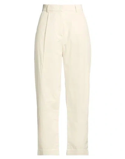 Kaos Jeans Woman Pants Ivory Size 8 Cotton, Elastane In Neutral