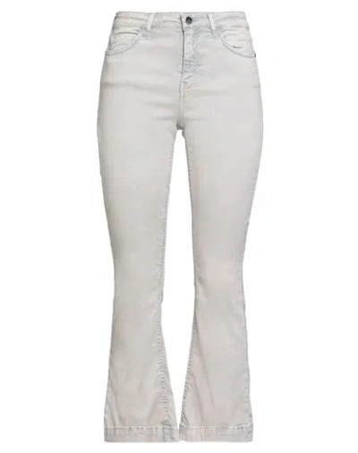 Kaos Jeans Woman Pants Light Grey Size 28 Cotton, Lyocell, Elastane In Gray