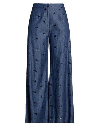 Kaos Jeans Woman Pants Navy Size 10 Cotton In Blue