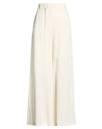 Kaos Jeans Woman Pants Off White Size 8 Viscose, Linen