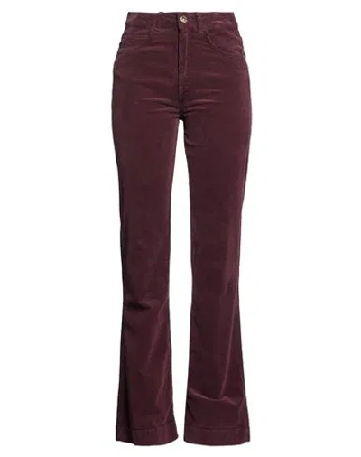 Kaos Jeans Woman Pants Plum Size 32 Cotton, Lyocell, Elastane In Purple