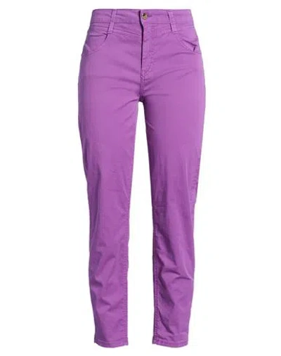 Kaos Jeans Woman Pants Purple Size 30 Cotton, Elastane