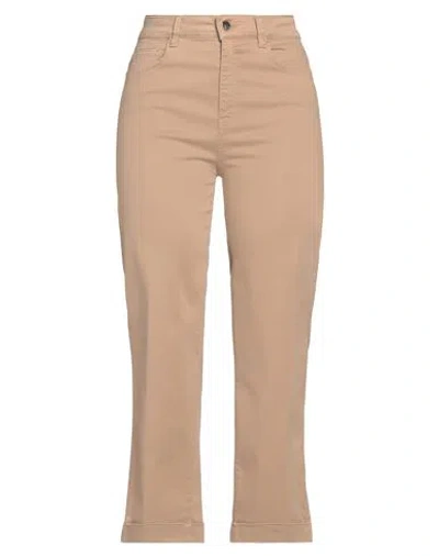 Kaos Jeans Woman Pants Sand Size 29 Cotton, Lyocell, Elastane In Beige