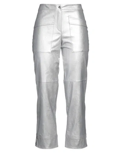 Kaos Jeans Woman Pants Silver Size 8 Polyurethane, Viscose