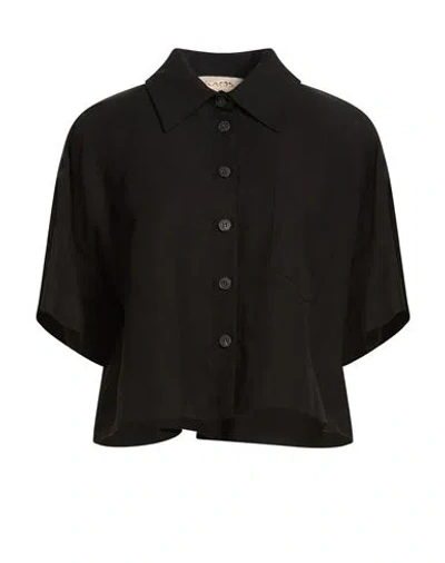 Kaos Jeans Woman Shirt Black Size 8 Viscose, Linen