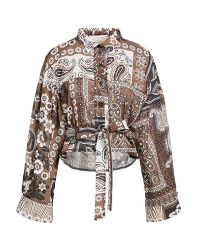 Kaos Jeans Woman Shirt Khaki Size 10 Cotton In Brown