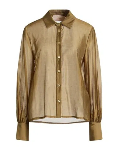 Kaos Jeans Woman Shirt Khaki Size 10 Lyocell, Polyester In Green