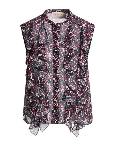 Kaos Jeans Woman Shirt Midnight Blue Size 6 Viscose In Multi
