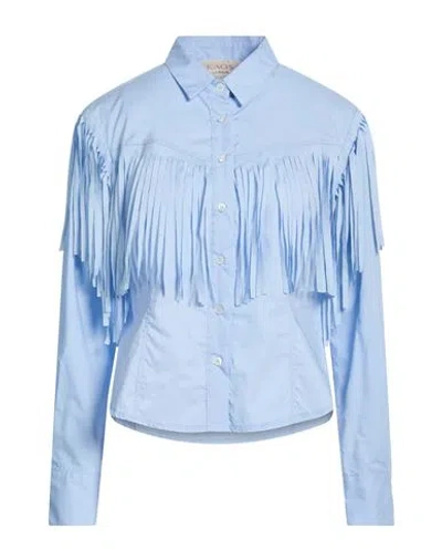 Kaos Jeans Woman Shirt Sky Blue Size 8 Cotton