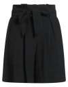 Kaos Jeans Woman Shorts & Bermuda Shorts Black Size 8 Viscose, Linen In Black