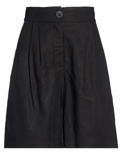 Kaos Jeans Woman Shorts & Bermuda Shorts Black Size 8 Viscose, Linen