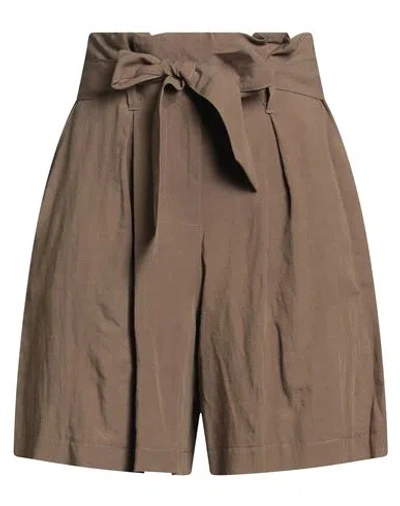 Kaos Jeans Woman Shorts & Bermuda Shorts Khaki Size 8 Viscose, Linen In Brown