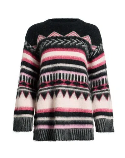 Kaos Jeans Woman Sweater Black Size M Acrylic, Mohair Wool, Polyamide, Viscose, Metallic Fiber