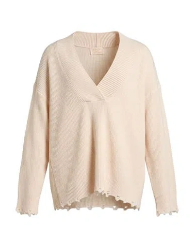 Kaos Jeans Woman Sweater Cream Size S Acrylic, Wool, Viscose, Alpaca Wool In Neutral