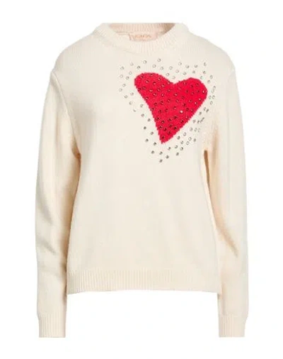 Kaos Jeans Woman Sweater Cream Size S Viscose, Polyamide, Wool, Cashmere In White