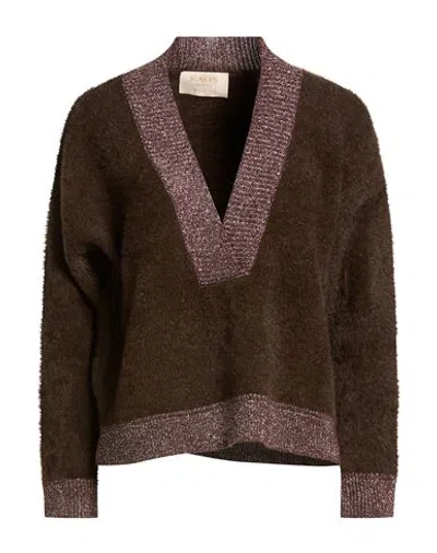 Kaos Jeans Woman Sweater Dark Brown Size L Polyamide, Viscose, Polyester