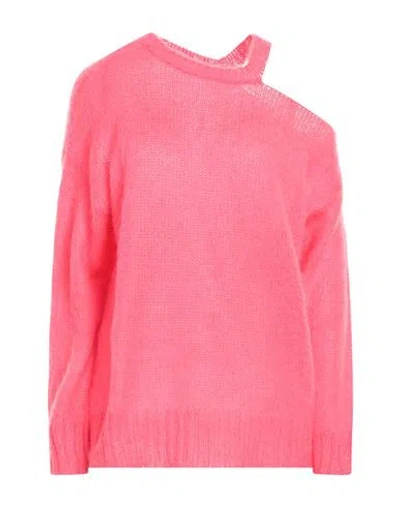 Kaos Jeans Woman Sweater Fuchsia Size S Acrylic, Mohair Wool, Polyamide In Pink