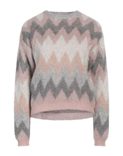 Kaos Jeans Woman Sweater Light Grey Size M Acrylic, Mohair Wool, Polyamide In Grey