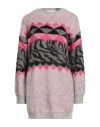 Kaos Jeans Woman Sweater Light Grey Size M Acrylic, Mohair Wool, Polyamide, Viscose, Polyester In Pink