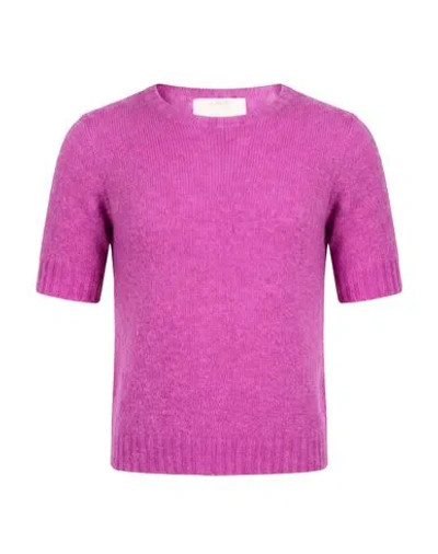 Kaos Jeans Woman Sweater Mauve Size S Acrylic, Polyamide, Wool, Mohair Wool, Elastane In Purple