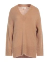 Kaos Jeans Woman Sweater Sand Size M Acrylic, Polyamide, Mohair Wool, Wool, Elastane In Beige