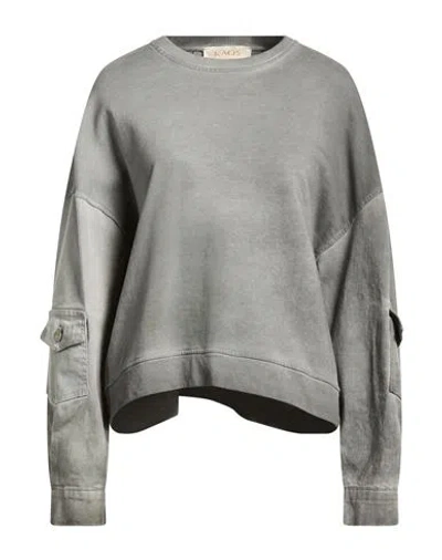 Kaos Jeans Woman Sweatshirt Grey Size M Cotton, Elastane In Gray