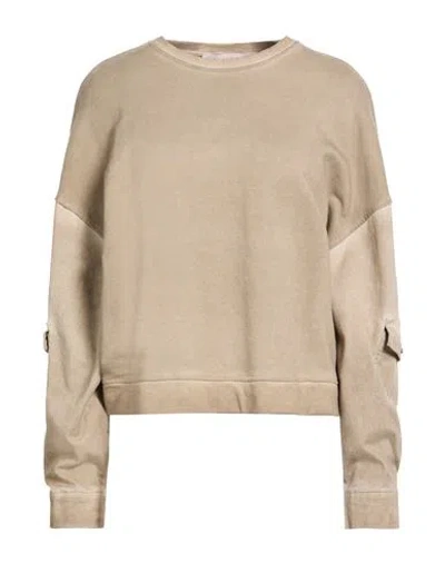 Kaos Jeans Woman Sweatshirt Khaki Size M Cotton, Elastane In Brown