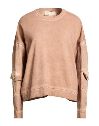 Kaos Jeans Woman Sweatshirt Light Brown Size M Cotton, Elastane