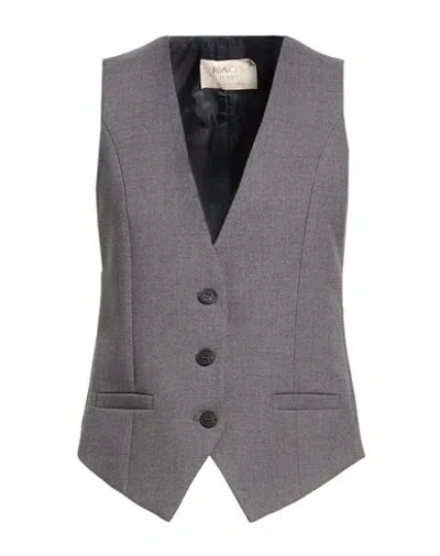 Kaos Jeans Woman Tailored Vest Grey Size 2 Polyester, Viscose, Elastane In Gray