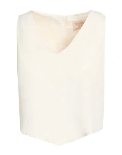 Kaos Jeans Woman Top Beige Size 10 Viscose, Linen In Pink