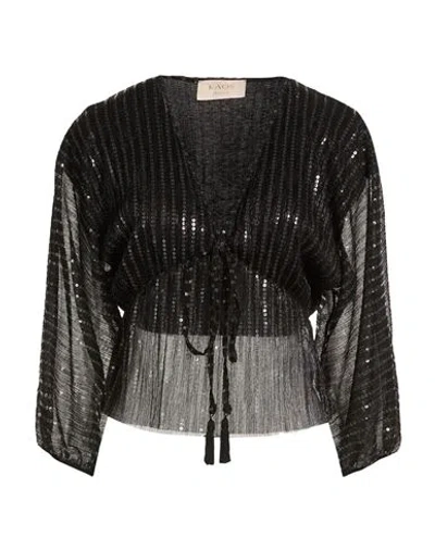 Kaos Jeans Woman Top Black Size 6 Polyester, Metal