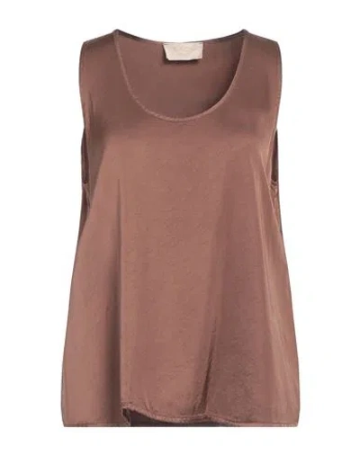 Kaos Jeans Woman Top Brown Size 10 Viscose