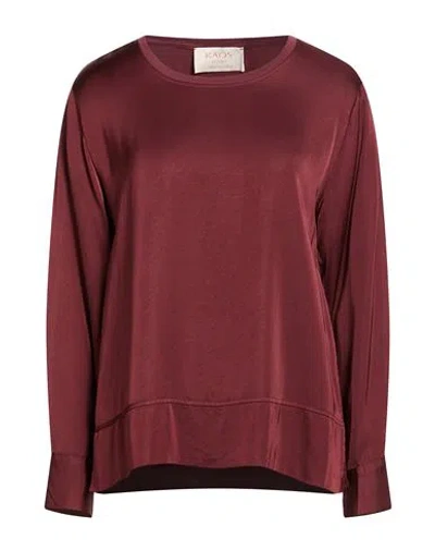 Kaos Jeans Woman Top Burgundy Size L Viscose In Multi