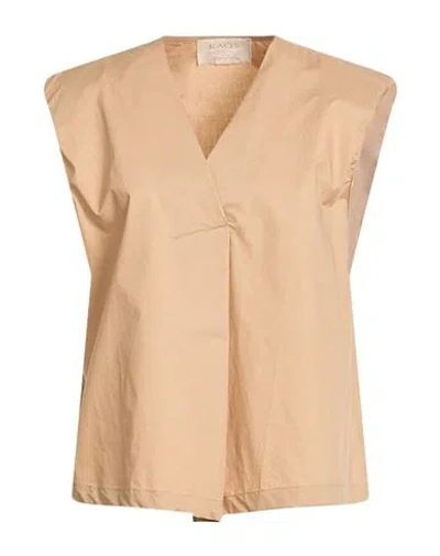 Kaos Jeans Woman Top Camel Size 10 Cotton In Brown
