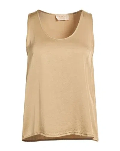 Kaos Jeans Woman Top Camel Size 6 Viscose In Neutral