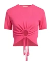 Kaos Jeans Woman Top Fuchsia Size S Viscose, Polyamide In Pink