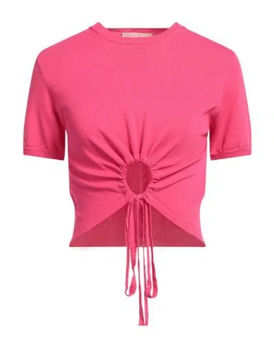 Kaos Jeans Woman Top Fuchsia Size S Viscose, Polyamide In Pink