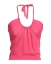 Kaos Jeans Woman Top Fuchsia Size Xs Viscose, Polyamide In Pink