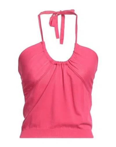 Kaos Jeans Woman Top Fuchsia Size Xs Viscose, Polyamide In Pink