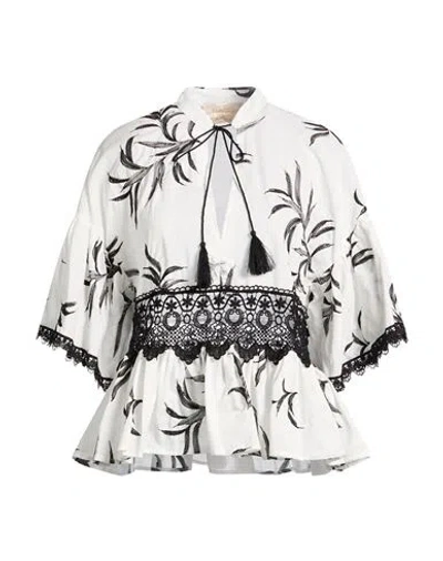 Kaos Jeans Woman Top White Size 10 Cotton, Polyester