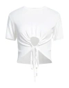 Kaos Jeans Woman Top White Size M Viscose, Polyamide