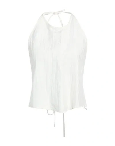 Kaos Jeans Woman Top White Size M Viscose, Linen, Polyester, Polyamide