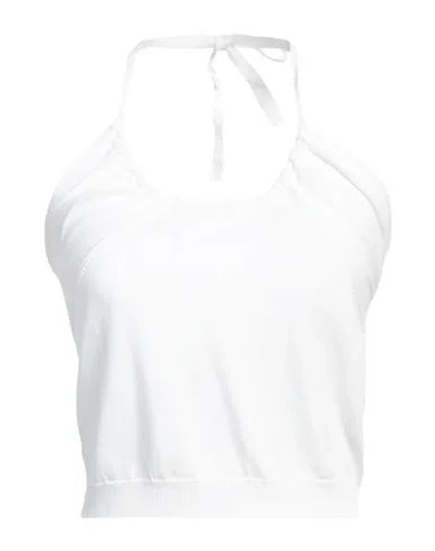 Kaos Jeans Woman Top White Size M Viscose, Polyamide