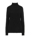Kaos Jeans Woman Turtleneck Black Size L Acrylic, Polyamide, Mohair Wool, Wool, Elastane In Animal Print
