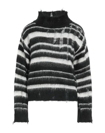 Kaos Jeans Woman Turtleneck Black Size M Acrylic, Mohair Wool, Polyacrylic