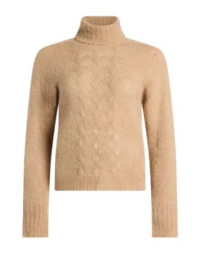 Kaos Jeans Woman Turtleneck Camel Size M Acrylic, Polyamide, Wool, Mohair Wool, Elastane In Multi