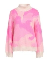 Kaos Jeans Woman Turtleneck Fuchsia Size M Acrylic, Mohair Wool, Polyamide In Pink