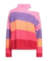Kaos Jeans Woman Turtleneck Pink Size M Acrylic, Polyamide, Mohair Wool